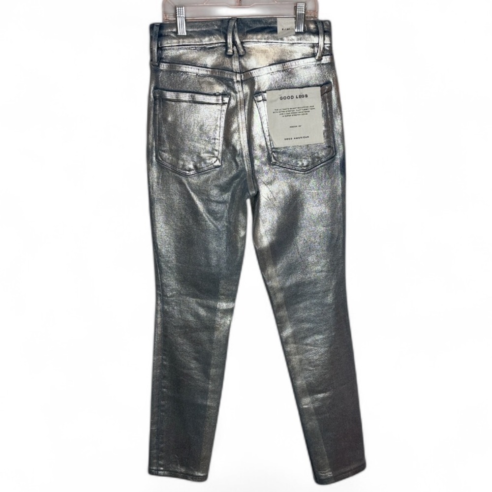 Good American Good Legs Coated Skinny Jean Indigo Silver03. Size 2/26 - Picture 6 of 10
